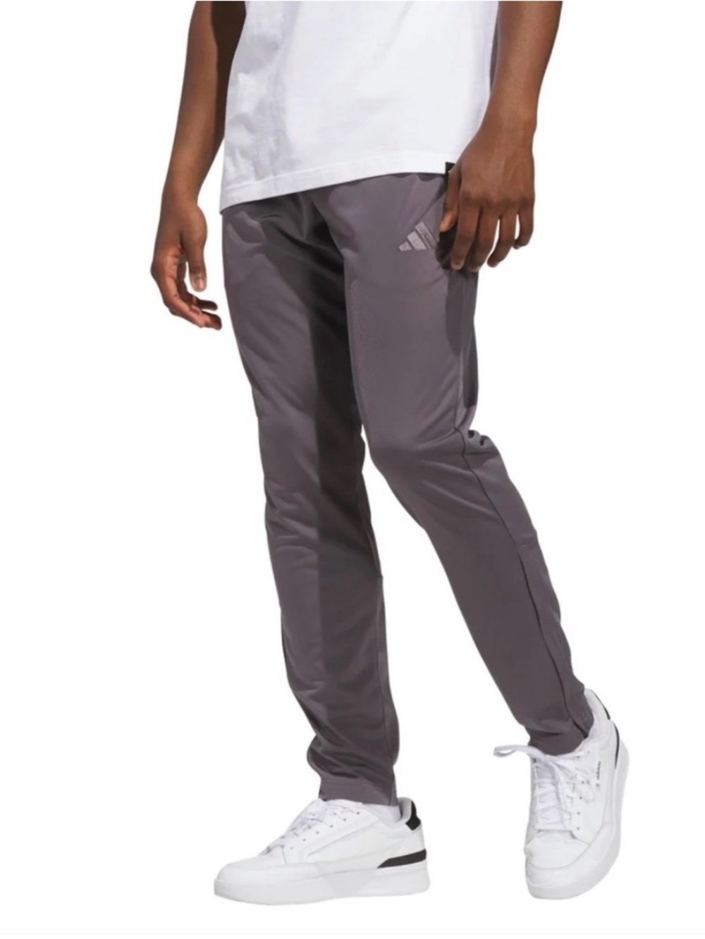 NWT Adidas Mens Tricot Track Pants Grey Ankle Zip SZ Med.